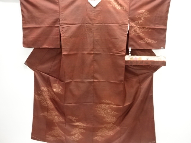 未使用品　荒波模様一つ紋本場大島紬訪問着(三越)(染)